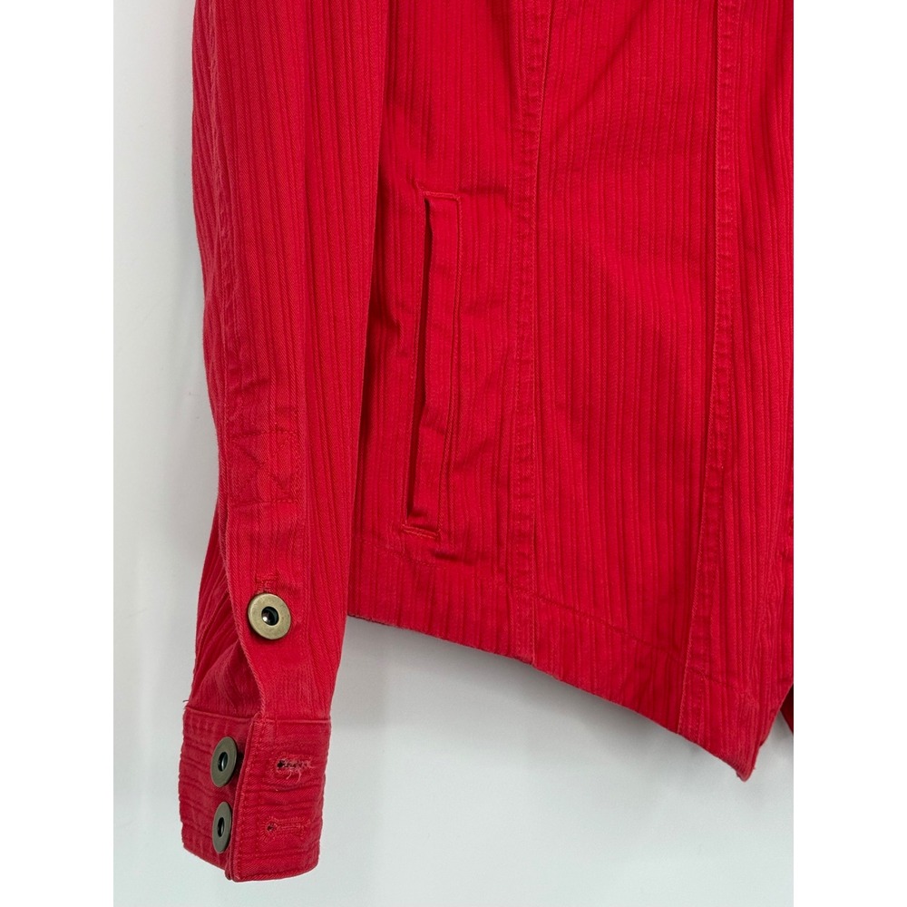 Coldwater Creek Women's Cotton Red Denim Button‎ Down Jacket 8 Casual Preppy Y2K - Picture 6 of 15